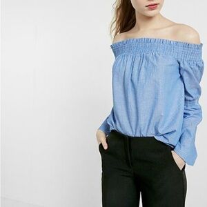 Express Off The Shoulder Smocked Top